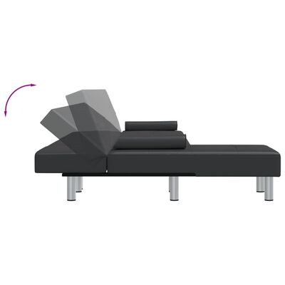 vidaXL fekete L-alakú műbőr kanapéágy 255x140x70 cm