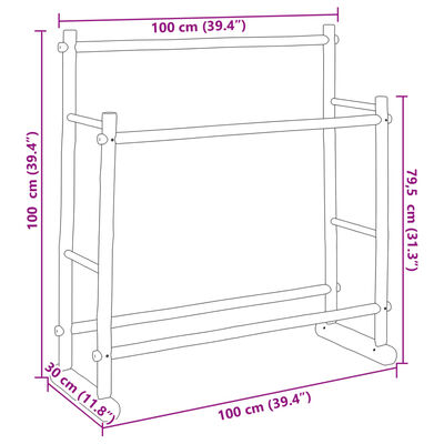 vidaXL bambusz ruhatartó állvány 100 x 30 x 100 cm