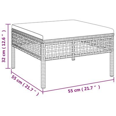 vidaXL 5 részes szürke polyrattan kerti ülőgarnitúra párnákkal