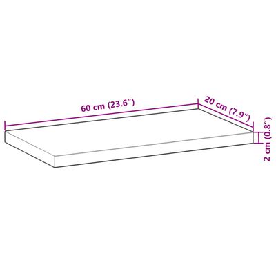 vidaXL olajbevonatú tömör akácfa függőpolc 60 x 20 x 2 cm