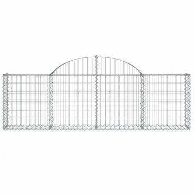 vidaXL 9 db íves horganyzott vas gabion kosár 200x30x60/80 cm