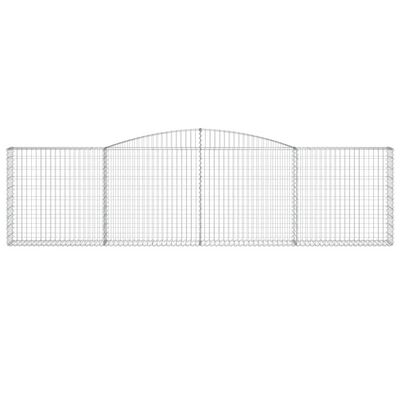 vidaXL 6 db íves horganyzott vas gabion kosár 400x30x100/120 cm