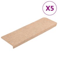 vidaXL 5 db barna tűlyukasztott lépcsőszőnyeg 65x21x4 cm