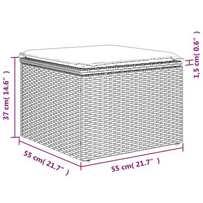 vidaXL 5 részes szürke polyrattan kerti ülőgarnitúra párnákkal