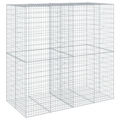 vidaXL horganyzott vas gabion kosár fedéllel 200 x 100 x 200 cm