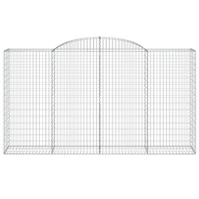 vidaXL 7 db íves horganyzott vas gabion kosár 300x50x160/180 cm