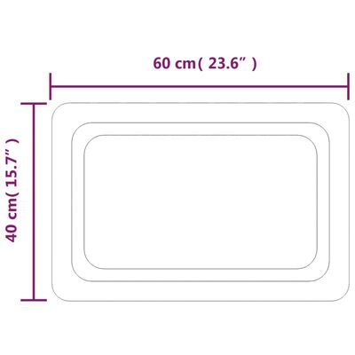 vidaXL LED-es fürdőszobatükör 40x60 cm