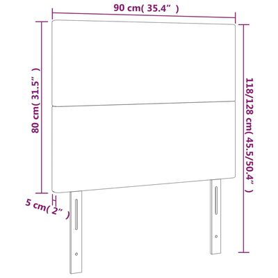 vidaXL kék szövet LED-es fejtámla 90x5x118/128 cm