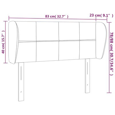 vidaXL tópszínű szövet fejtámla 83x23x78/88 cm