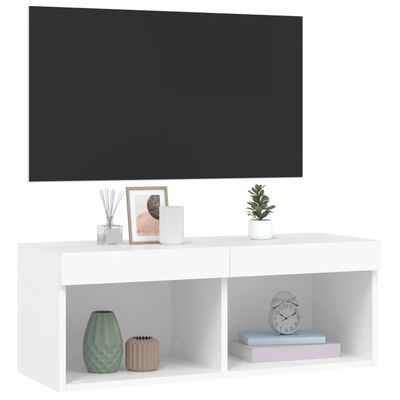 vidaXL fehér TV-szekrény LED-világítással 80 x 30 x 30 cm