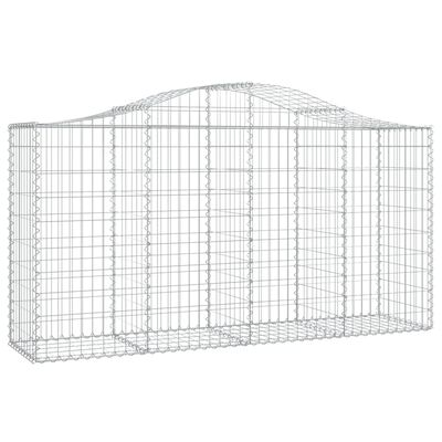 vidaXL 4 db íves horganyzott vas gabion kosár 200 x 50 x 100/120 cm