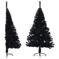 vidaXL fekete PVC fél műkarácsonyfa állvánnyal 120 cm