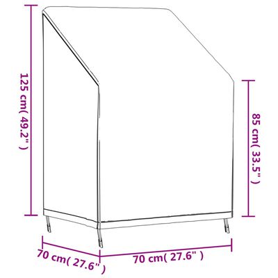 vidaXL fekete 420D oxford szövet kerti székhuzat 70 x 70 x 85/125 cm