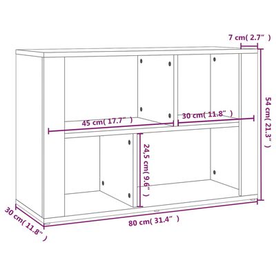 vidaXL betonszürke szerelt fa tálalószekrény 80x30x54 cm