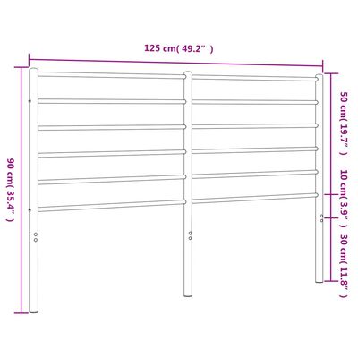 vidaXL fekete fém fejtámla 120 cm