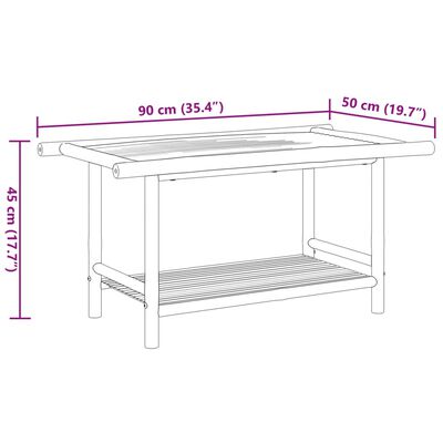 vidaXL bambusz dohányzóasztal 90x50x45 cm