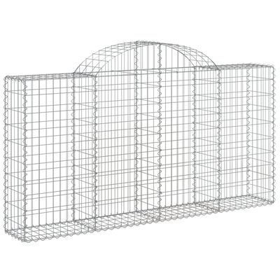 vidaXL 3 db íves horganyzott vas gabion kosár 200x30x100/120 cm