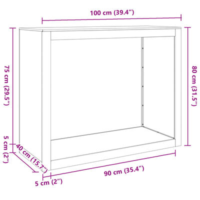 vidaXL zöld acél tűzifatároló 100 x 40 x 80 cm