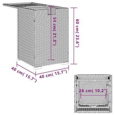 vidaXL bézs polyrattan propántartály borító asztal 40 x 40 x 60 cm