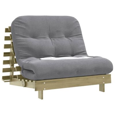 vidaXL tömör impregnált fenyőfa futon kanapéágy matraccal 100x206x11cm