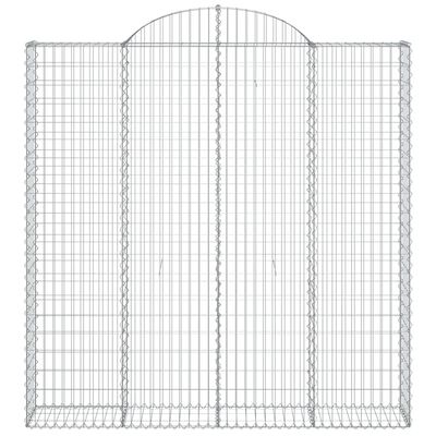 vidaXL 3 db íves horganyzott vas gabion kosár 200 x 30 x 200/220 cm