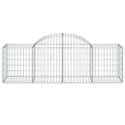 vidaXL 5 db íves horganyzott vas gabion kosár 200x50x60/80 cm