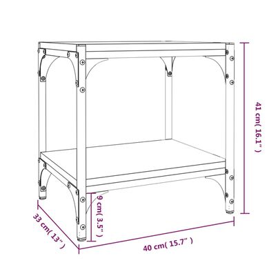 vidaXL füstös tölgy színű szerelt fa TV-szekrény 40 x 33 x 41 cm