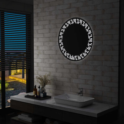 vidaXL LED-es fürdőszobai falitükör 70 cm
