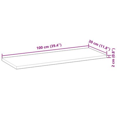 vidaXL kezeletlen tömör akácfa függőpolc 100 x 30 x 2 cm