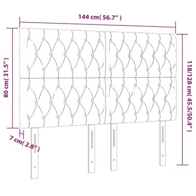 vidaXL 4 db krémszínű szövet fejtámla 72x7x78/88 cm