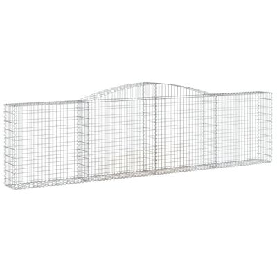 vidaXL 5 db íves horganyzott vas gabion kosár 400x30x100/120 cm