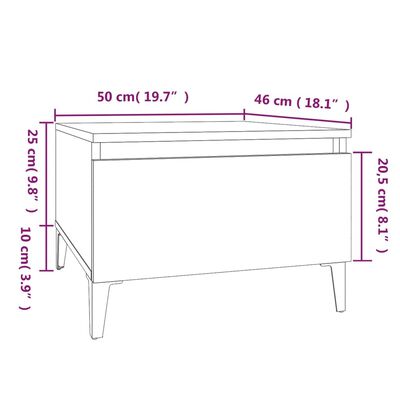 vidaXL 2 db sonoma tölgy színű szerelt fa kisasztal 50x46x35 cm