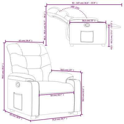 vidaXL világosszürke szövet felállást segítő dönthető fotel