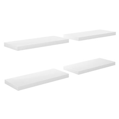 vidaXL 4 db magasfényű fehér MDF lebegő fali polc 60 x 23,5 x 3,8 cm