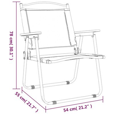 vidaXL 2 db bézs oxford szövet camping szék 54 x 55 x 78 cm