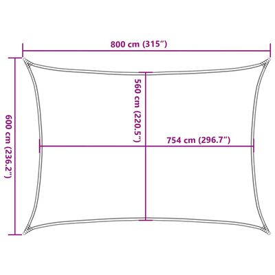 vidaXL homokszínű 100% poliészter oxford szövet napvitorla 8x6 m