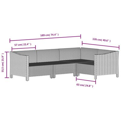 vidaXL 7 részes szürke polyrattan kerti ülőgarnitúra párnákkal