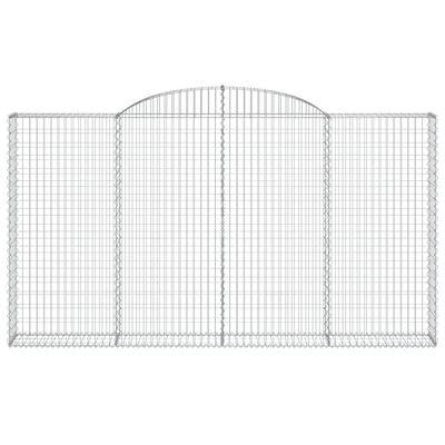 vidaXL 2 db íves horganyzott vas gabion kosár 300x30x160/180 cm