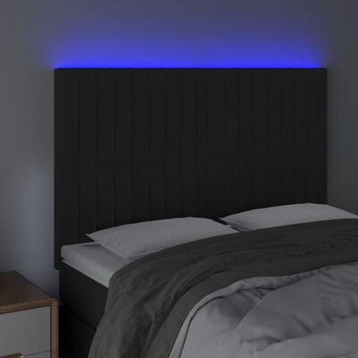 vidaXL fekete bársony LED-es fejtámla 144x5x118/128 cm