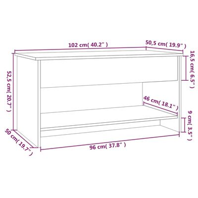 vidaXL sonoma tölgy színű szerelt fa dohányzóasztal 102x50x52,5 cm