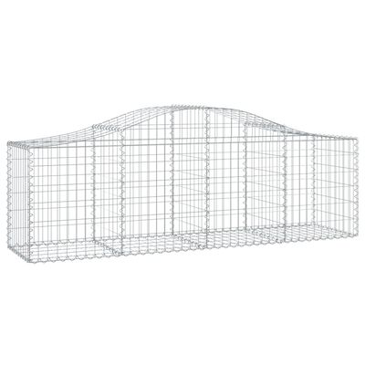 vidaXL 14 db íves horganyzott vas gabion kosár 200x50x60/80 cm