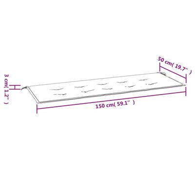 vidaXL többszínű oxford-szövet kerti padpárna 150 x 50 x 3 cm