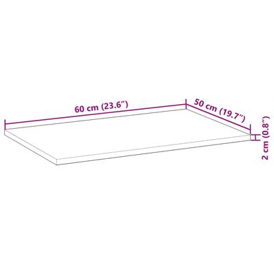 vidaXL tömör akácfa téglalap alakú asztallap 60 x 50 x 2 cm