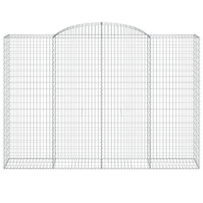 vidaXL 4 db íves horganyzott vas gabion kosár 300x50x200/220 cm