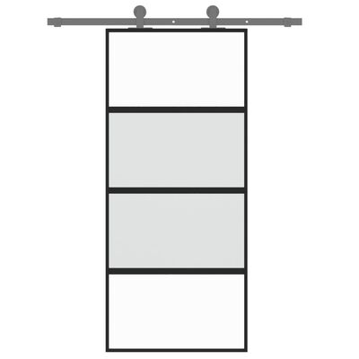 vidaXL fekete edzett üveg és alumínium tolóajtó 90 x 205 cm