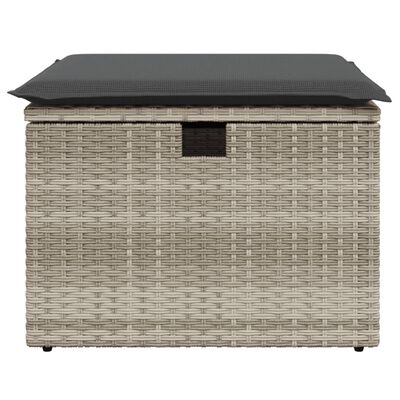 vidaXL világosszürke polyrattan kerti szék párnával 55 x 55 x 37 cm