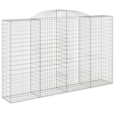 vidaXL 2 db íves horganyzott vas gabion kosár 300x50x180/200 cm