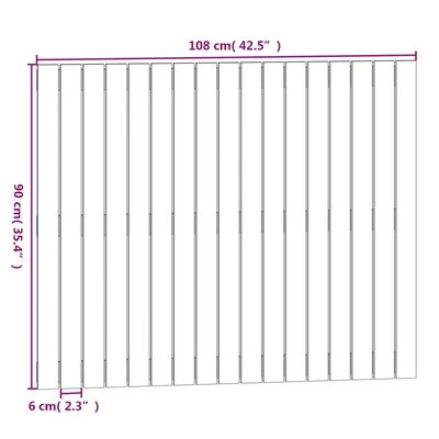 vidaXL szürke tömör fenyőfa fali fejtámla 108x3x90 cm