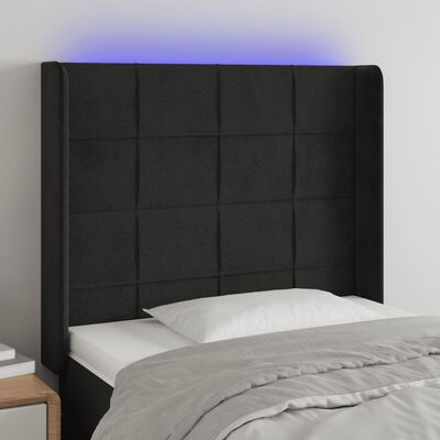 vidaXL fekete bársony LED-es fejtámla 93x16x118/128 cm