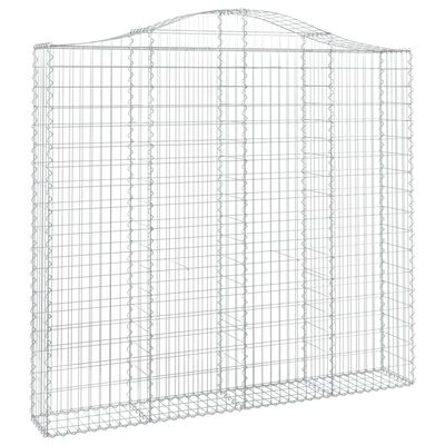 vidaXL 5 db íves horganyzott vas gabion kosár 200x30x180/200 cm